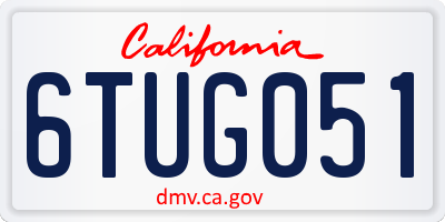 CA license plate 6TUG051