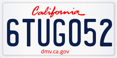 CA license plate 6TUG052