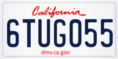 CA license plate 6TUG055