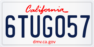 CA license plate 6TUG057