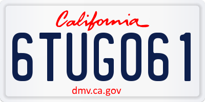CA license plate 6TUG061