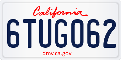 CA license plate 6TUG062