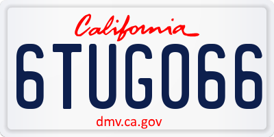 CA license plate 6TUG066