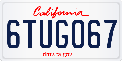 CA license plate 6TUG067