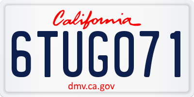 CA license plate 6TUG071