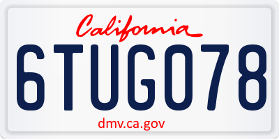 CA license plate 6TUG078