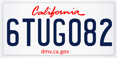 CA license plate 6TUG082