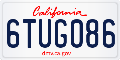 CA license plate 6TUG086