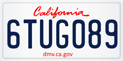 CA license plate 6TUG089