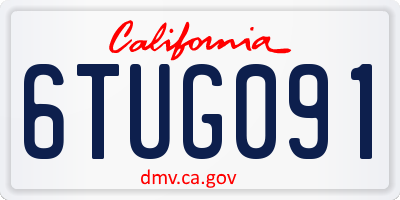CA license plate 6TUG091