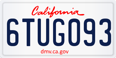 CA license plate 6TUG093