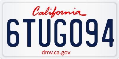 CA license plate 6TUG094