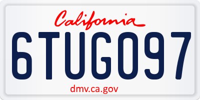 CA license plate 6TUG097