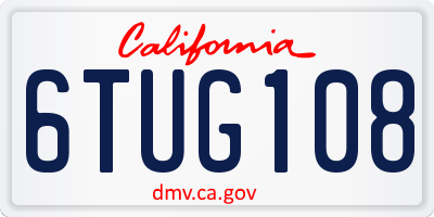 CA license plate 6TUG108