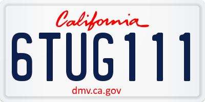 CA license plate 6TUG111