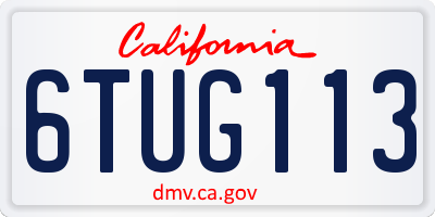 CA license plate 6TUG113