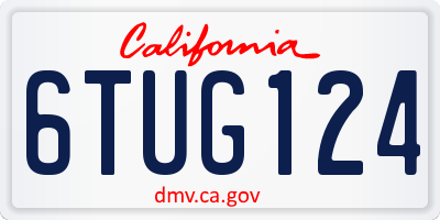 CA license plate 6TUG124
