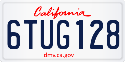 CA license plate 6TUG128