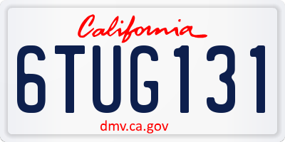 CA license plate 6TUG131