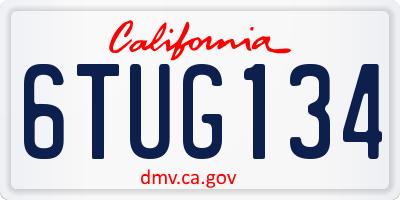 CA license plate 6TUG134