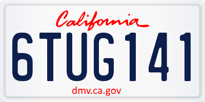 CA license plate 6TUG141