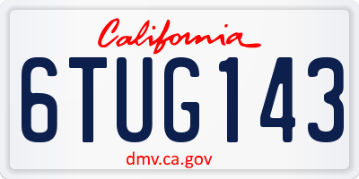 CA license plate 6TUG143