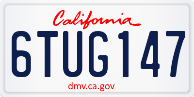 CA license plate 6TUG147