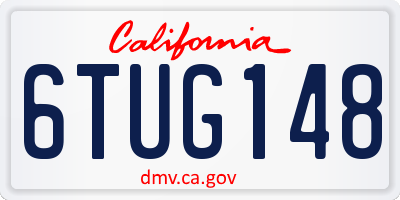 CA license plate 6TUG148