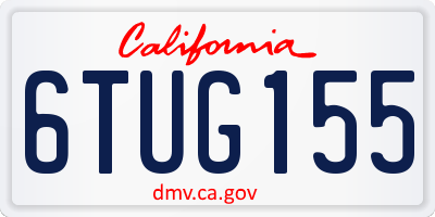 CA license plate 6TUG155