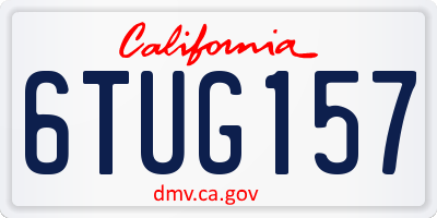CA license plate 6TUG157