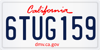CA license plate 6TUG159
