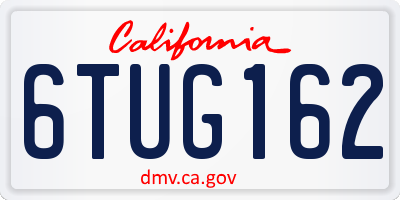 CA license plate 6TUG162