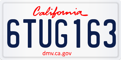 CA license plate 6TUG163