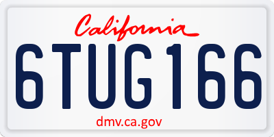 CA license plate 6TUG166