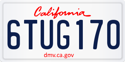 CA license plate 6TUG170