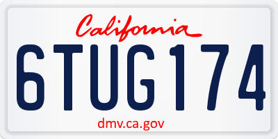 CA license plate 6TUG174