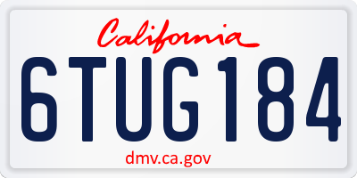 CA license plate 6TUG184