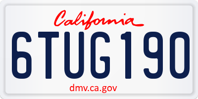 CA license plate 6TUG190