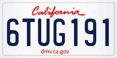 CA license plate 6TUG191