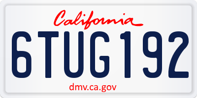 CA license plate 6TUG192