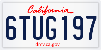 CA license plate 6TUG197