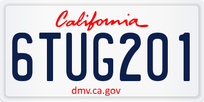 CA license plate 6TUG201