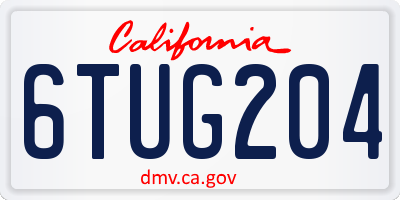 CA license plate 6TUG204