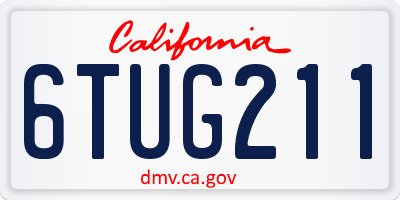 CA license plate 6TUG211