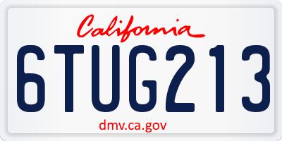 CA license plate 6TUG213