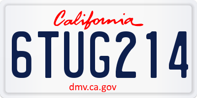 CA license plate 6TUG214