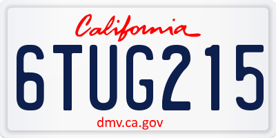 CA license plate 6TUG215