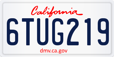 CA license plate 6TUG219