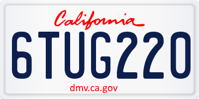 CA license plate 6TUG220