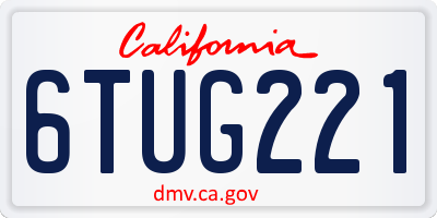 CA license plate 6TUG221